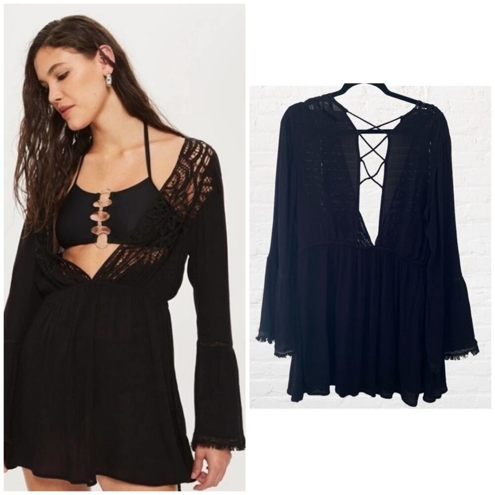 Topshop tunic lace swimsuit coverup dress
